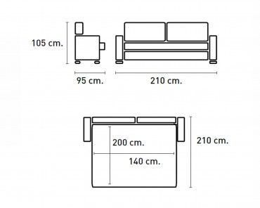 Sofá cama italiano Poo