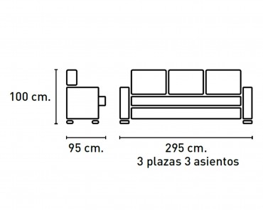 Sofá Toyota lineal 295 cm