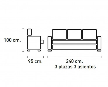 Sofá Toyota lineal 240 cm