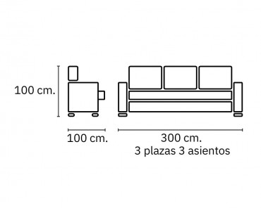 Sofá Golf lineal 300 cm