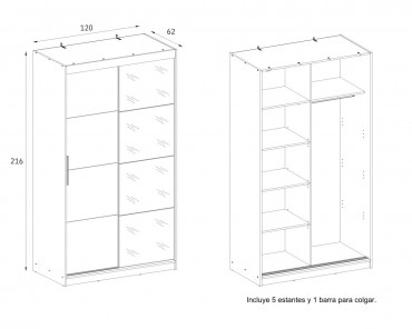 Armario Inova 120 (2 puertas correderas)