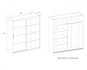 Armario Inova 200 (2 puertas correderas)