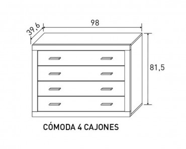 Cómoda Lara 4 cajones 01B