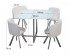 Conjunto Teca (mesa + 4 sillas)