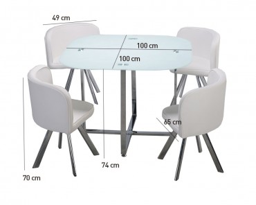Conjunto Teca (mesa + 4 sillas)